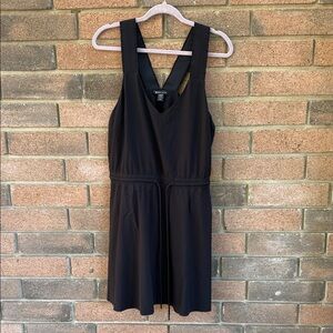 Athleta Black Halter Dress Women's Size Large Petite with Pockets